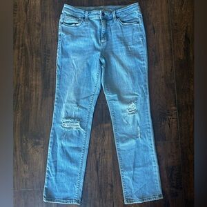 Universal Thread Distressed High Rise Straight Crop Denim Jeans